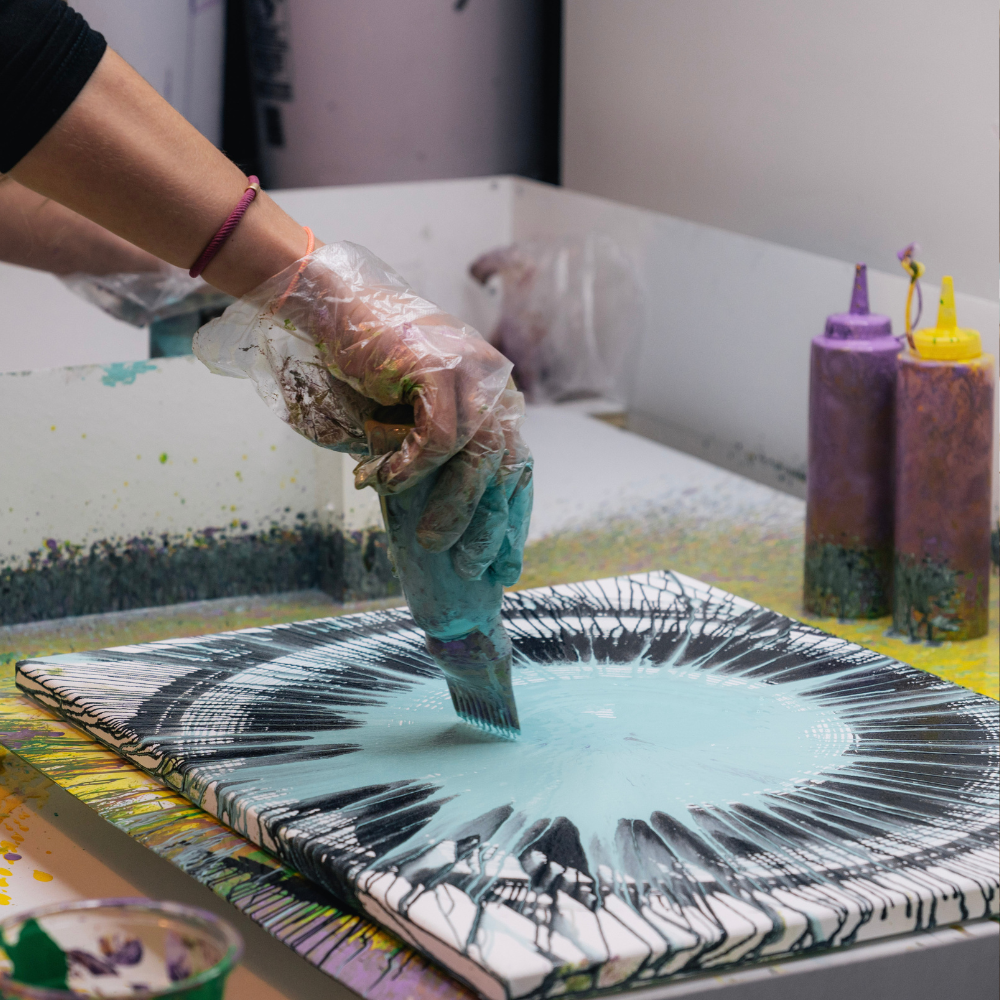 Expérience spin art avec cocktail pour 2 personnes - Art Chaos